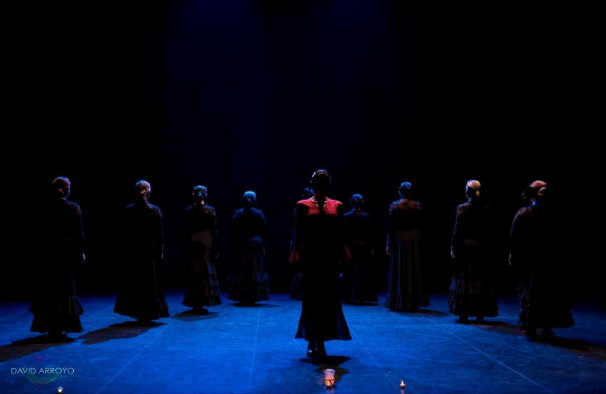 Cuadro flamenco en azul